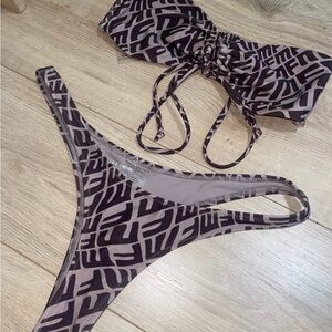 White fox bikini top small. Bottom m